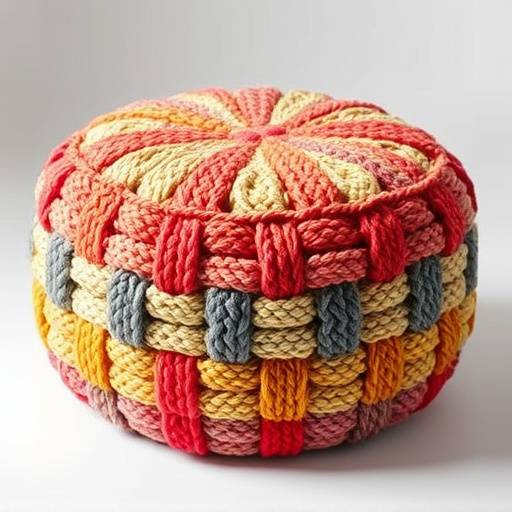 The 'Sparks Street' Pouf: A knitted pouf made from recycled cotton, featuring a chunky texture.